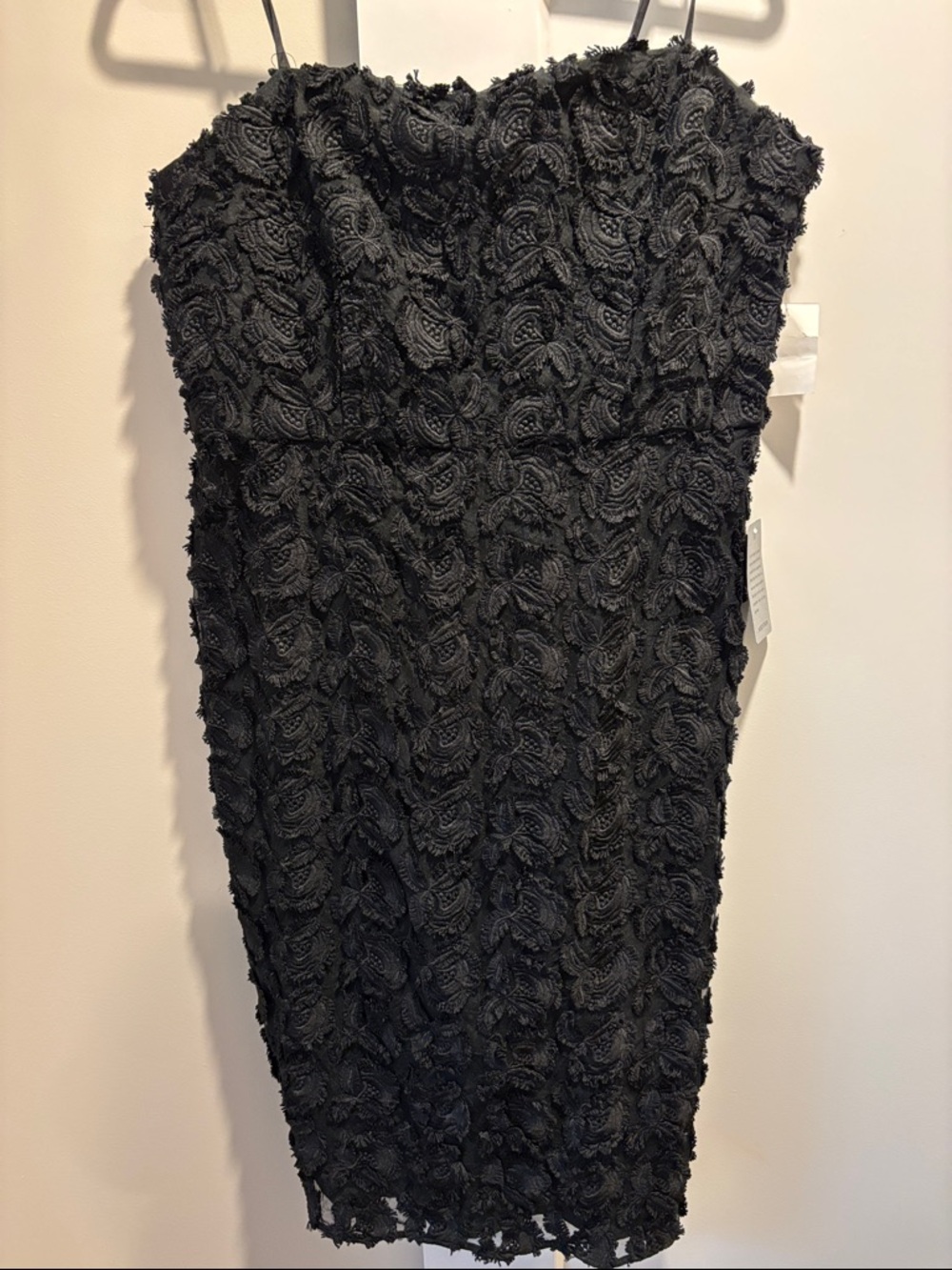 Nordstrom Black Strapless Rosette Cocktail Dress